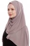 Yara - Mörk Taupe Praktisk One Piece Crepe Hijab
