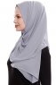 Yara - Mörkgrå Praktisk One Piece Crepe Hijab