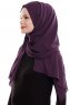 Yara - Mörklila Praktisk One Piece Crepe Hijab