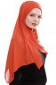 Yara - Tegelröd Praktisk One Piece Crepe Hijab