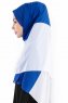 Yelda Silver & Blå Chiffon Hijab Sjal Madame Polo 130040-3