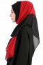 Yelda Svart & Bordeaux Chiffon Hijab Sjal Madame Polo 130033-3