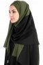 Yelda Svart & Khaki Chiffon Hijab Sjal Madame Polo 130036-2