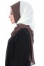 Ylva - Brun & Creme Praktisk Chiffon Hijab