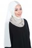 Ylva - Creme & Taupe Praktisk Chiffon Hijab