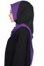 Ylva - Lila & Svart Praktisk Chiffon Hijab