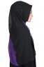 Ylva - Lila & Svart Praktisk Chiffon Hijab