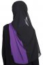 Ylva - Lila & Svart Praktisk Chiffon Hijab