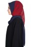 Ylva - Marinblå & Bordeaux Praktisk Chiffon Hijab