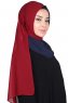 Ylva - Marinblå & Bordeaux Praktisk Chiffon Hijab