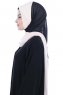 Ylva - Svart & Beige Praktisk Chiffon Hijab