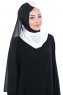 Ylva - Vit & Svart Praktisk Chiffon Hijab