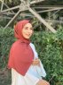 Zahra - Tegelröd Crepe Hijab - Mirach