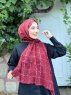 Zakiyah - Bordeaux Mönstrad Bomull Hijab