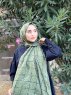Zakiyah - Khaki Mönstrad Bomull Hijab