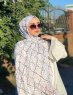 Zakiyah - Vit Mönstrad Bomull Hijab