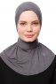 Zeliha - Mörkgrå Praktisk Viskos Hijab