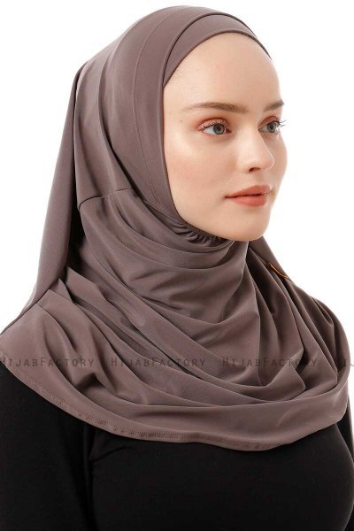 Esma - Mörk Taupe Amira Hijab - Firdevs
