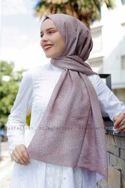 Akay - Taupe Mönstrad Hijab - Sal Evi