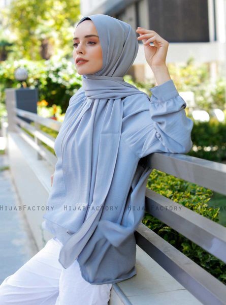 Emira - Ljusgrå Hijab - Sal Evi