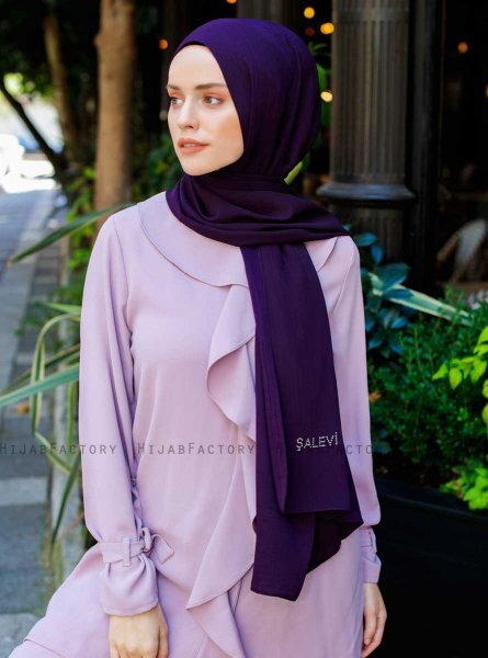 Emira - Mörklila Hijab - Sal Evi