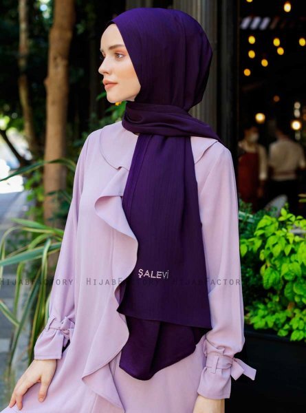 Emira - Mörklila Hijab - Sal Evi
