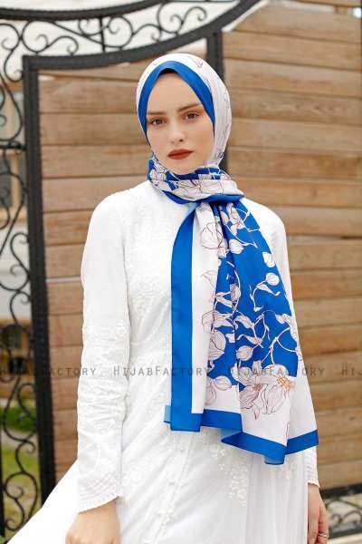Orkide Mönstrad Twill Hijab - Sal Evi