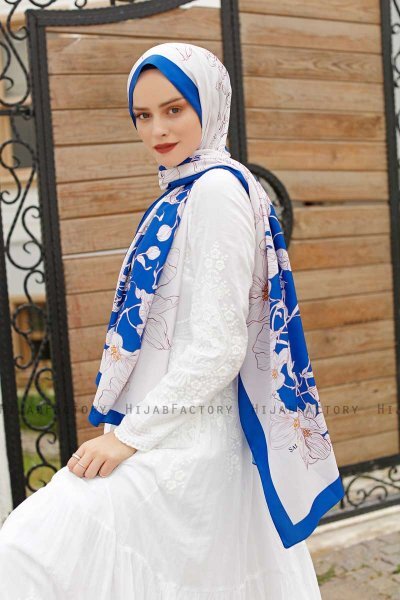 Orkide Mönstrad Twill Hijab - Sal Evi