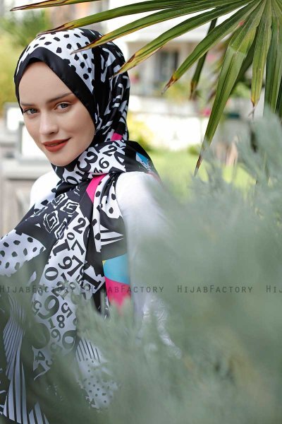 Memphis Mönstrad Twill Hijab - Sal Evi