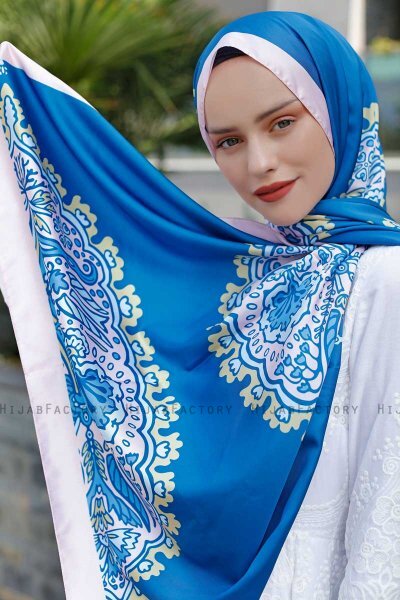 Blue Dream Mönstrad Twill Hijab - Sal Evi