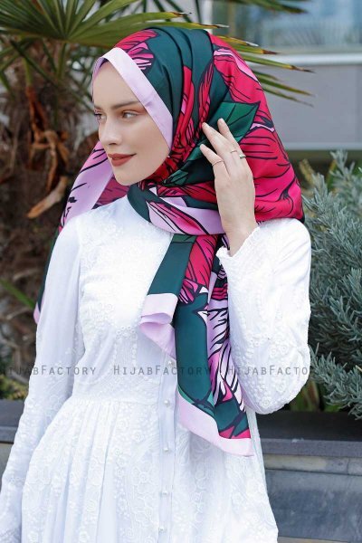 Rubin Mönstrad Twill Hijab - Sal Evi