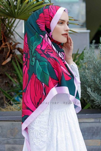 Rubin Mönstrad Twill Hijab - Sal Evi