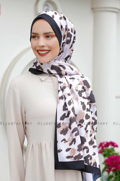 Leopard Mönstrad Twill Hijab - Sal Evi