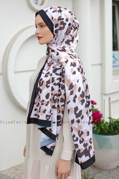 Leopard Mönstrad Twill Hijab - Sal Evi