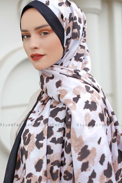 Leopard Mönstrad Twill Hijab - Sal Evi