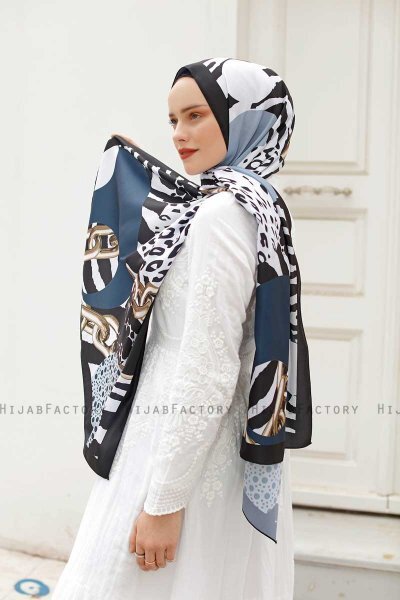 Kedja Mönstrad Twill Hijab - Sal Evi