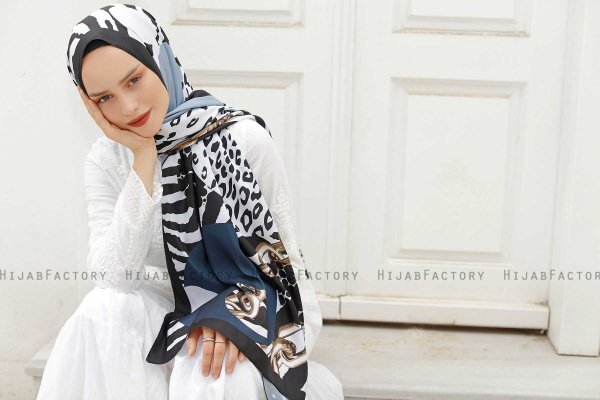 Kedja Mönstrad Twill Hijab - Sal Evi