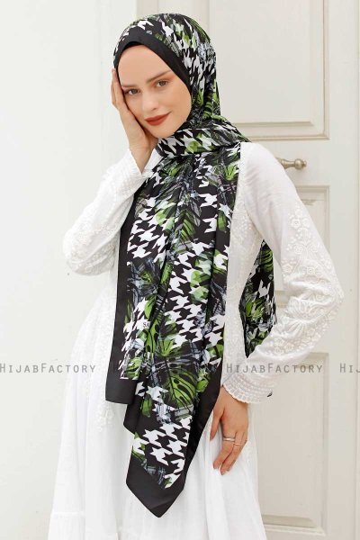 Skog Mönstrad Twill Hijab - Sal Evi