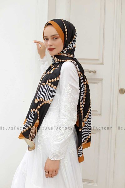 Diamond Mönstrad Twill Hijab - Sal Evi
