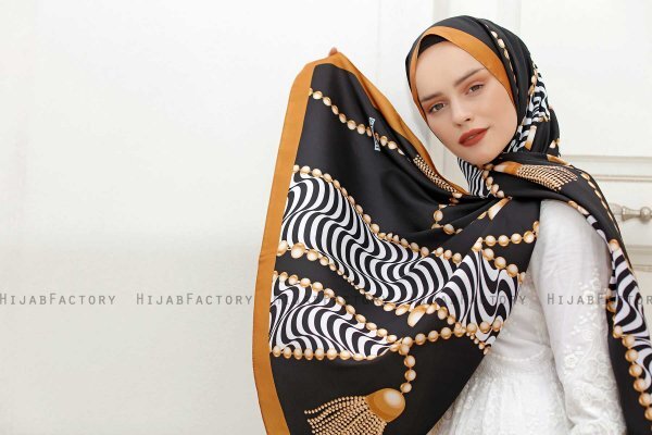 Diamond Mönstrad Twill Hijab - Sal Evi