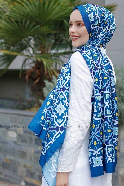 Spring Mönstrad Twill Hijab - Sal Evi