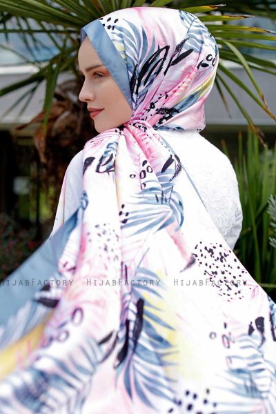 Pink Breeze Mönstrad Twill Hijab - Sal Evi