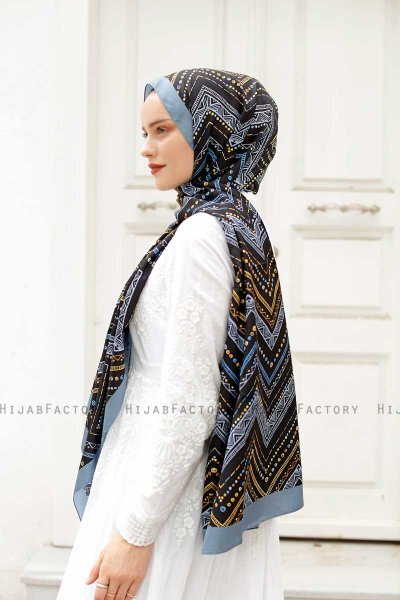 Ethnic Mönstrad Twill Hijab - Sal Evi