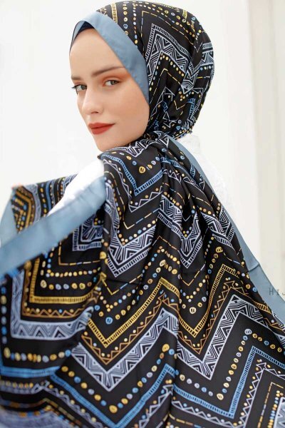 Ethnic Mönstrad Twill Hijab - Sal Evi