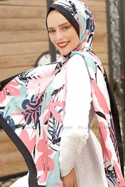 Garden Mönstrad Twill Hijab - Sal Evi