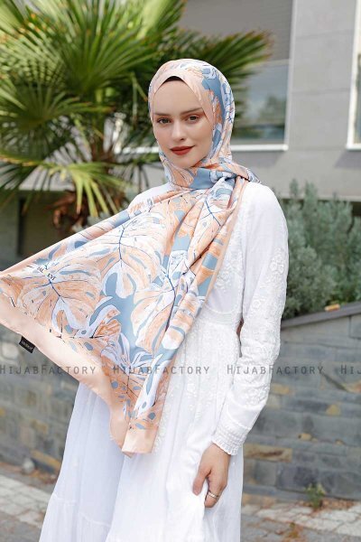 Tropic Mönstrad Twill Hijab - Sal Evi