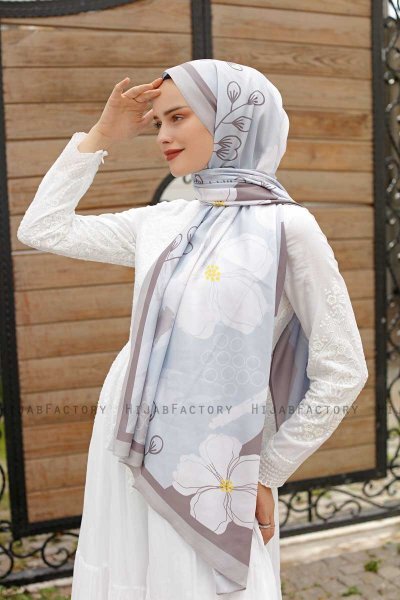 Daisy Mönstrad Twill Hijab - Sal Evi