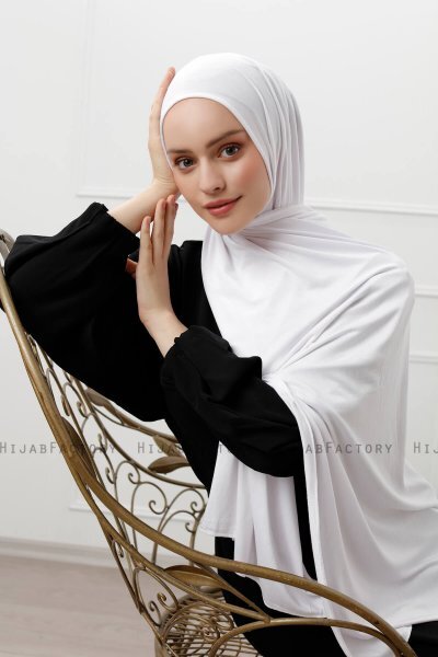 Sibel - Vit Jersey Hijab