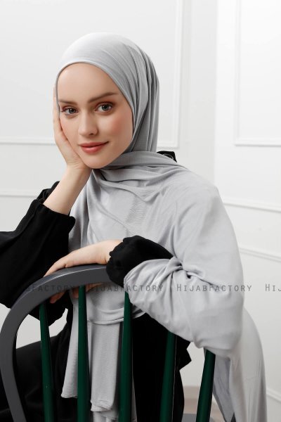 Sibel - Silver Jersey Hijab