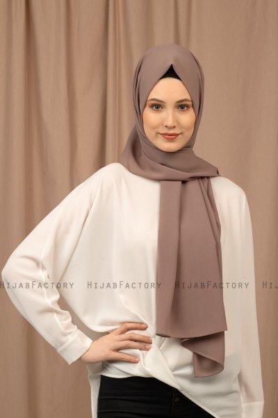 Yildiz - Taupe Crepe Chiffon Hijab